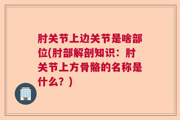 肘关节上边关节是啥部位(肘部解剖知识:肘关节上方骨骼的名称是什么?) 肘关节上边关节是啥部位(肘部解剖知识:肘关节上方骨骼的名称是什么?)