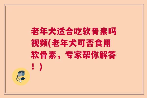老年犬适合吃软骨素吗视频(老年犬可否食用软骨素，专家帮你解答！)