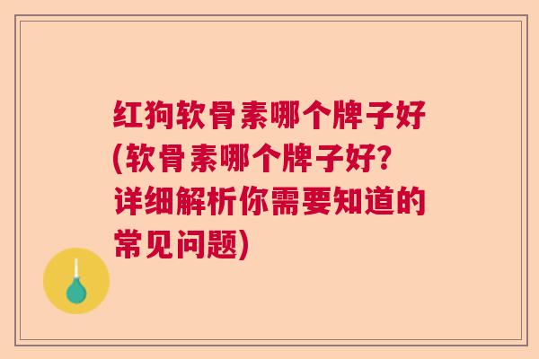 红狗软骨素哪个牌子好(软骨素哪个牌子好？详细解析你需要知道的常见问题)