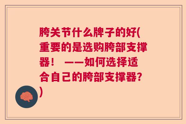 胯关节什么牌子的好(重要的是选购胯部支撑器！ ——如何选择适合自己的胯部支撑器？)