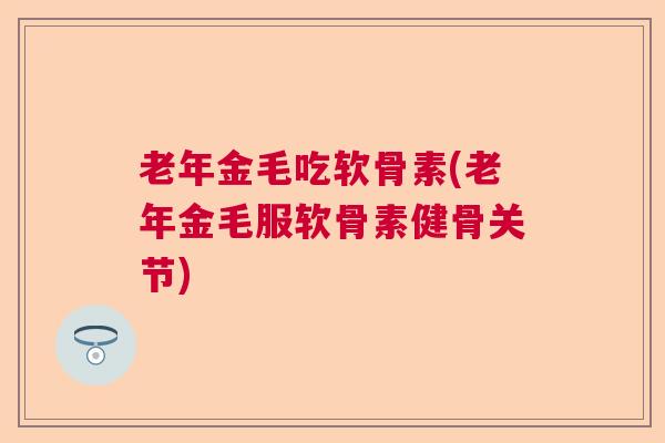 老年金毛吃软骨素(老年金毛服软骨素健骨关节)