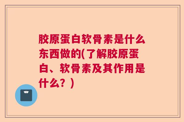 胶原蛋白软骨素是什么东西做的(了解胶原蛋白、软骨素及其作用是什么？)