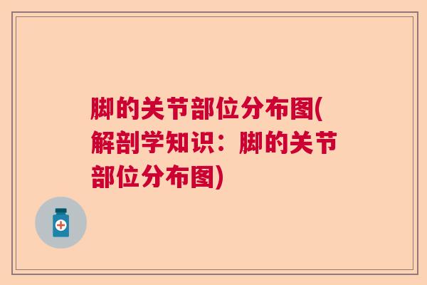 脚的关节部位分布图(解剖学知识：脚的关节部位分布图)
