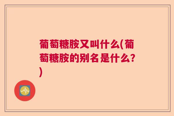 葡萄糖胺又叫什么(葡萄糖胺的别名是什么？)