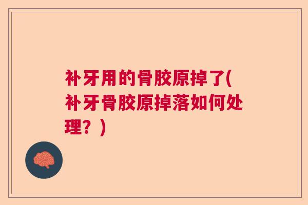 补牙用的骨胶原掉了(补牙骨胶原掉落如何处理？)
