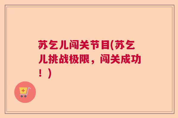 苏乞儿闯关节目(苏乞儿挑战极限，闯关成功！)