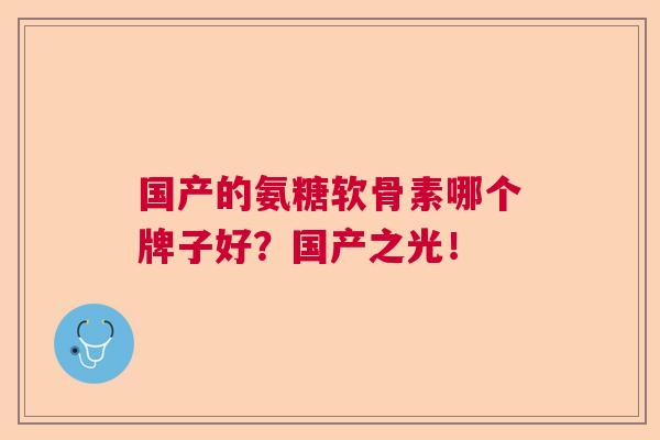 国产的氨糖软骨素哪个牌子好？国产之光！