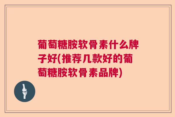 葡萄糖胺软骨素什么牌子好(推荐几款好的葡萄糖胺软骨素品牌)
