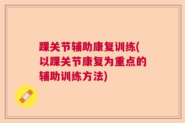 踝关节辅助康复训练(以踝关节康复为重点的辅助训练方法)