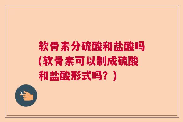软骨素分硫酸和盐酸吗(软骨素可以制成硫酸和盐酸形式吗？)