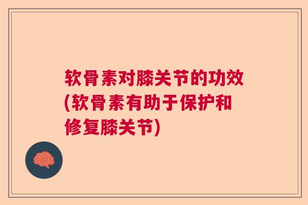 软骨素对膝关节的功效(软骨素有助于保护和修复膝关节)