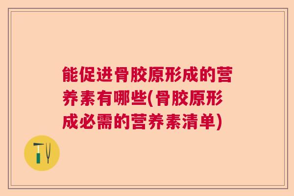 能促进骨胶原形成的营养素有哪些(骨胶原形成必需的营养素清单)