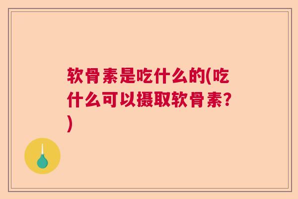 软骨素是吃什么的(吃什么可以摄取软骨素？)