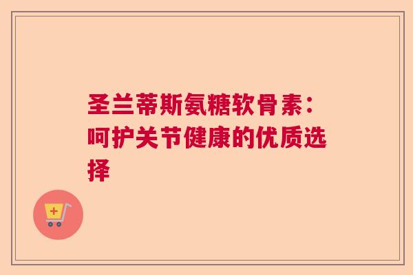 圣兰蒂斯氨糖软骨素：呵护关节健康的优质选择