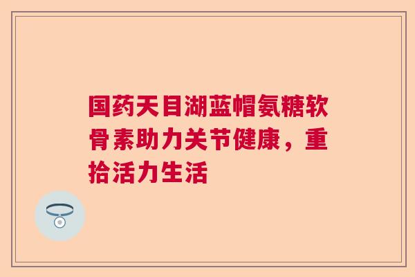 国药天目湖蓝帽氨糖软骨素助力关节健康，重拾活力生活
