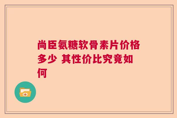 尚臣氨糖软骨素片价格多少 其性价比究竟如何