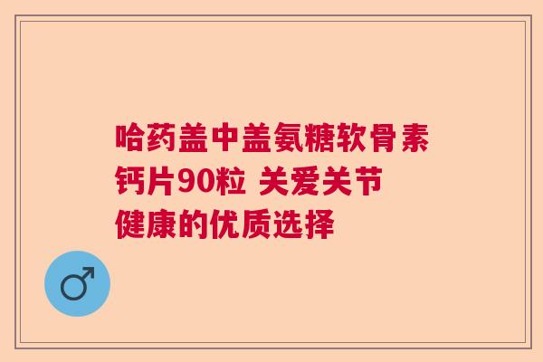 哈药盖中盖氨糖软骨素钙片90粒 关爱关节健康的优质选择