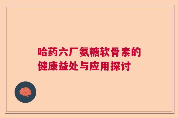 哈药六厂氨糖软骨素的健康益处与应用探讨
