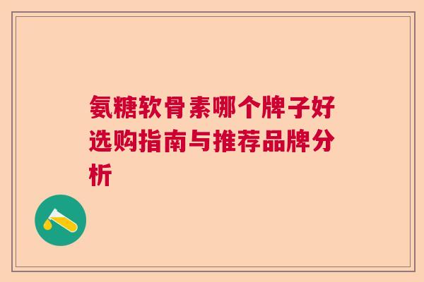 氨糖软骨素哪个牌子好选购指南与推荐品牌分析 氨糖软骨素哪个牌子好选购指南与推荐品牌分析