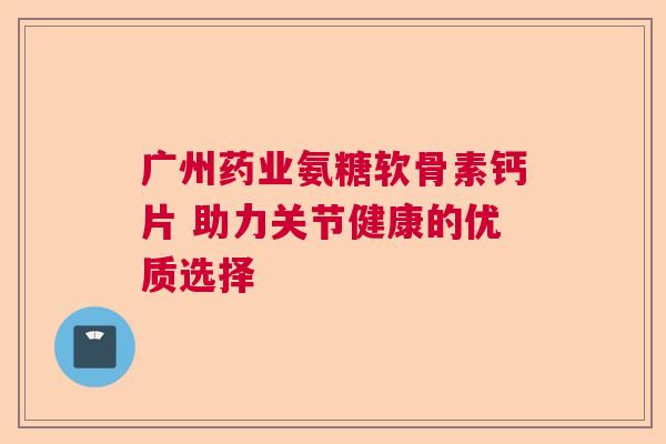 广州药业氨糖软骨素钙片 助力关节健康的优质选择 广州药业氨糖软骨素钙片 助力关节健康的优质选择