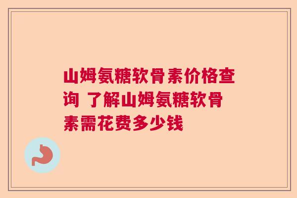 山姆氨糖软骨素价格查询 了解山姆氨糖软骨素需花费多少钱