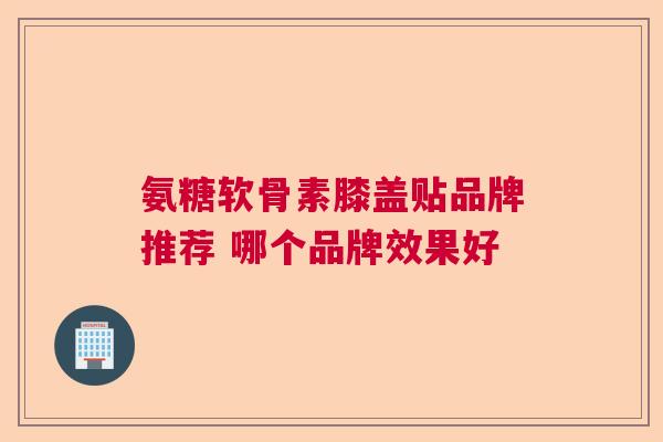 氨糖软骨素膝盖贴品牌推荐 哪个品牌效果好