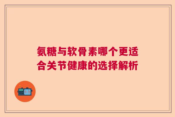 氨糖与软骨素哪个更适合关节健康的选择解析