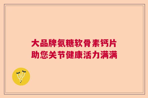 大品牌氨糖软骨素钙片助您关节健康活力满满