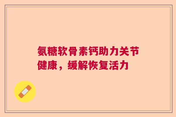 氨糖软骨素钙助力关节健康，缓解恢复活力