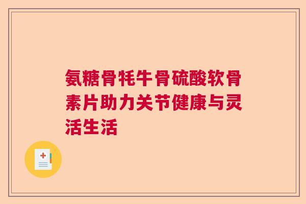 氨糖骨牦牛骨硫酸软骨素片助力关节健康与灵活生活
