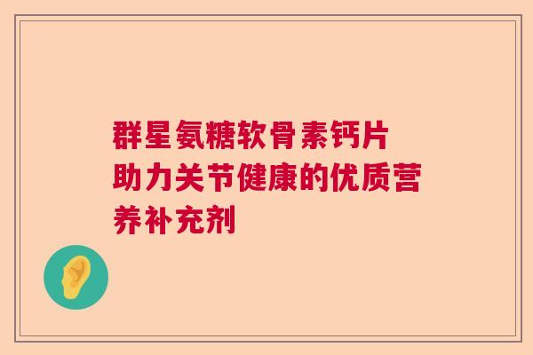 群星氨糖软骨素钙片 助力关节健康的优质营养补充剂 群星氨糖软骨素钙片 助力关节健康的优质营养补充剂