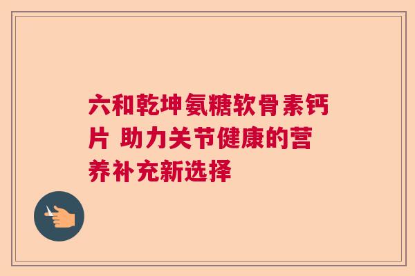 六和乾坤氨糖软骨素钙片 助力关节健康的营养补充新选择