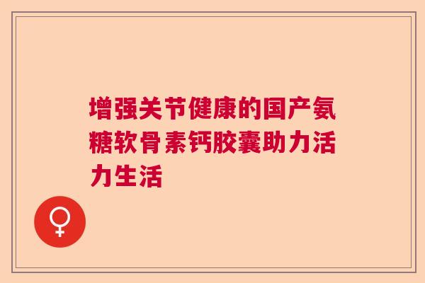 增强关节健康的国产氨糖软骨素钙胶囊助力活力生活