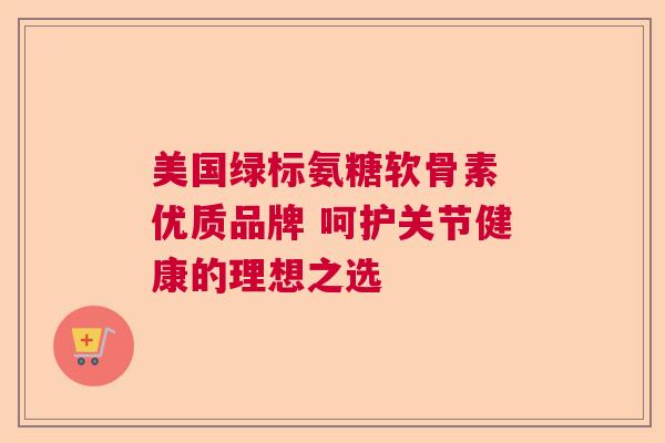 美国绿标氨糖软骨素 优质品牌 呵护关节健康的理想之选
