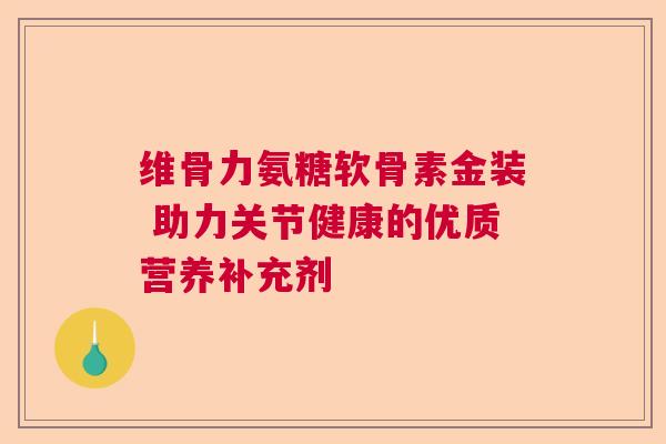 维骨力氨糖软骨素金装 助力关节健康的优质营养补充剂