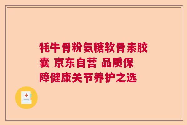 牦牛骨粉氨糖软骨素胶囊 京东自营 品质保障健康关节养护之选