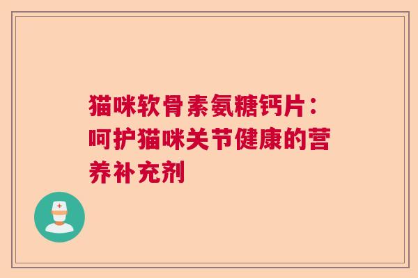 猫咪软骨素氨糖钙片：呵护猫咪关节健康的营养补充剂
