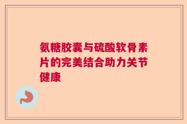 氨糖胶囊与硫酸软骨素片的完美结合助力关节健康