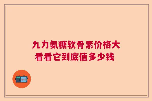 九力氨糖软骨素价格大 看看它到底值多少钱
