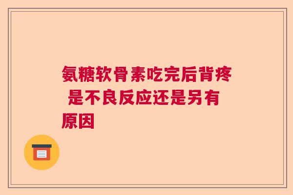 氨糖软骨素吃完后背疼 是不良反应还是另有原因