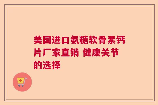 美国进口氨糖软骨素钙片厂家直销 健康关节的选择