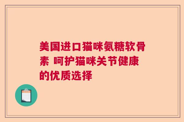 美国进口猫咪氨糖软骨素 呵护猫咪关节健康的优质选择
