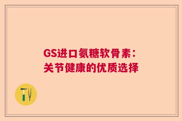 GS进口氨糖软骨素：关节健康的优质选择