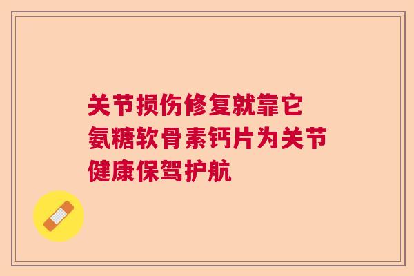 关节损伤修复就靠它 氨糖软骨素钙片为关节健康保驾护航 关节损伤修复就靠它 氨糖软骨素钙片为关节健康保驾护航