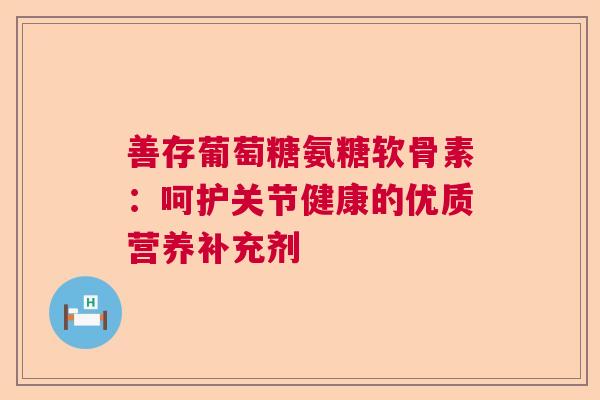善存葡萄糖氨糖软骨素：呵护关节健康的优质营养补充剂
