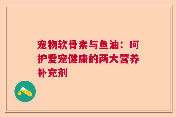 宠物软骨素与鱼油：呵护爱宠健康的两大营养补充剂