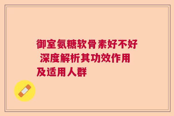 御室氨糖软骨素好不好 深度解析其功效作用及适用人群