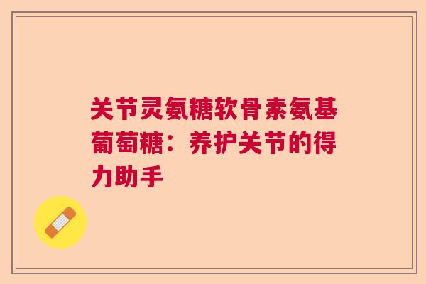 关节灵氨糖软骨素氨基葡萄糖：养护关节的得力助手