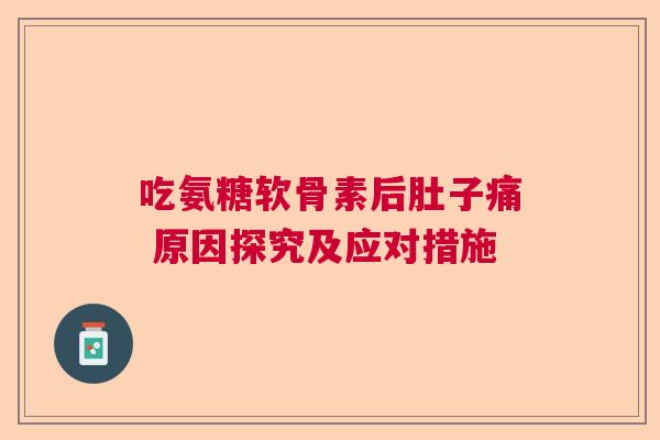 吃氨糖软骨素后肚子痛 原因探究及应对措施