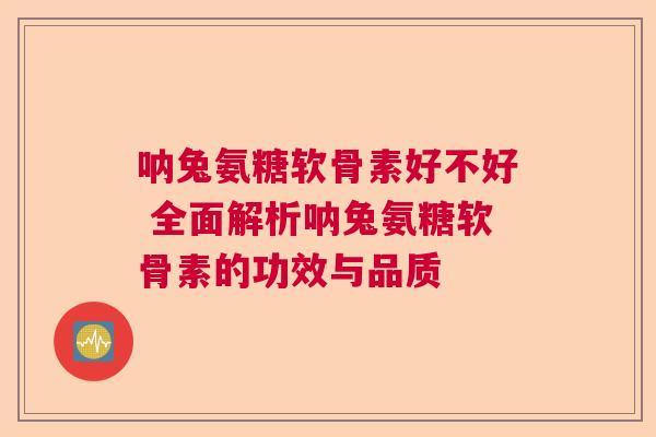 呐兔氨糖软骨素好不好 全面解析呐兔氨糖软骨素的功效与品质